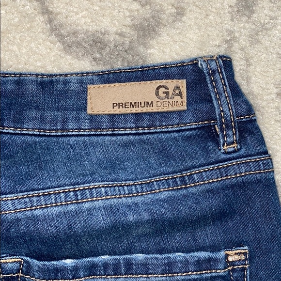 Garage Medium Blue Distressed Low-Rise Jeggings - Picture 4 of 5